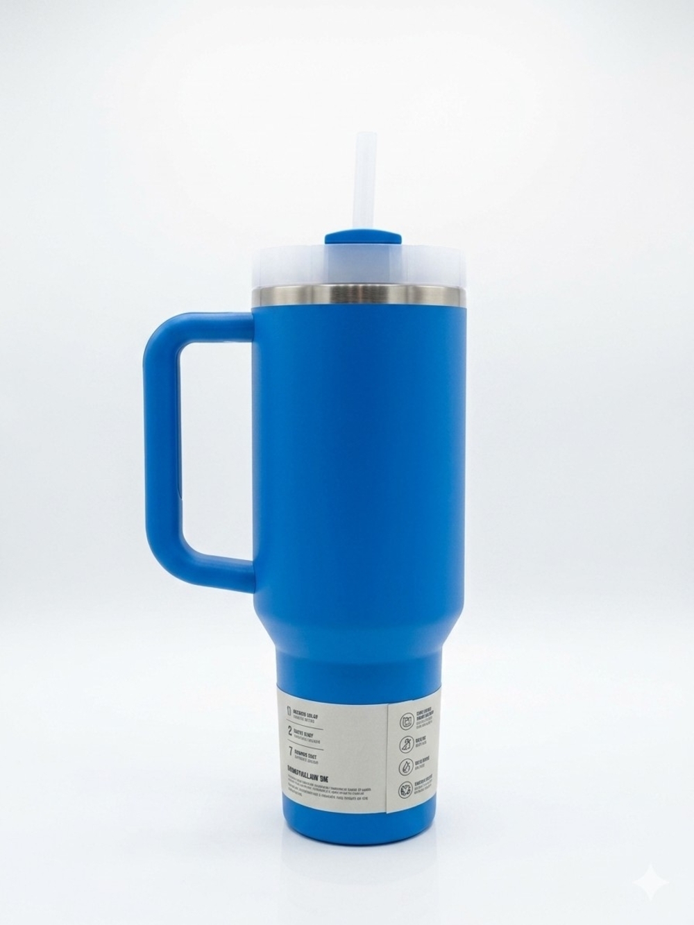 Stanley Blue Insulated Tumbler with Handle and Straw - Picture 2 of 4